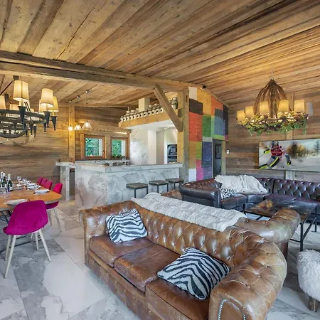 Somptueux Baron Vue.jaccuzi.4 Mn A Pied Au Centre Domek alpejski Megève