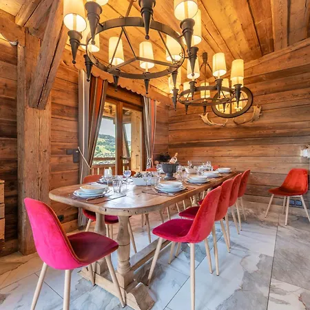Chalet Somptueux Baron Vue.jaccuzi.4 Mn A Pied Au Centre Megève
